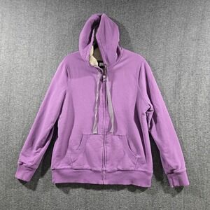 Women's Boden Sherpa‎ Lined Pink Full Zip Hoodie Size US 14